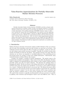 Value-Function Approximations for Partially Observable Markov Decision
  Processes