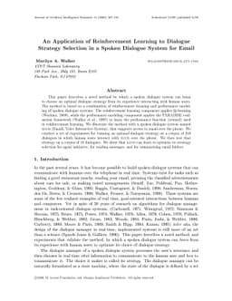An Application of Reinforcement Learning to Dialogue Strategy Selection
  in a Spoken Dialogue System for Email