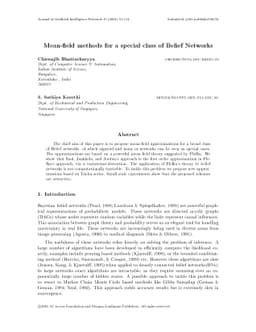 Mean Field Methods for a Special Class of Belief Networks