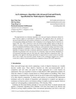 An Evolutionary Algorithm with Advanced Goal and Priority Specification
  for Multi-objective Optimization