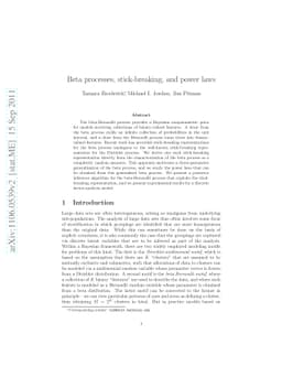 Beta processes, stick-breaking, and power laws