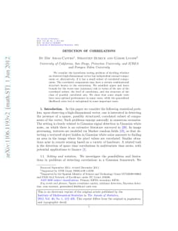Detection of correlations