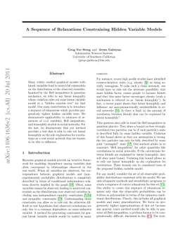 A Sequence of Relaxations Constraining Hidden Variable Models