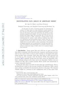 Bootstrapping data arrays of arbitrary order