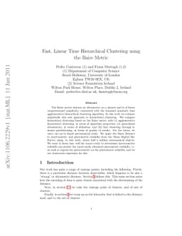 Fast, Linear Time Hierarchical Clustering using the Baire Metric