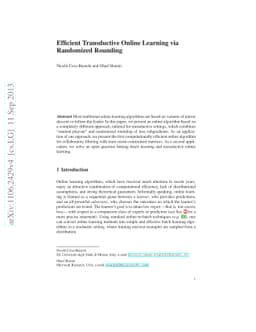 Efficient Transductive Online Learning via Randomized Rounding