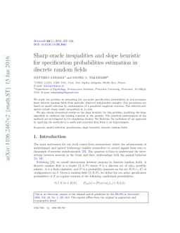 Sharp oracle inequalities and slope heuristic for specification
  probabilities estimation in discrete random fields