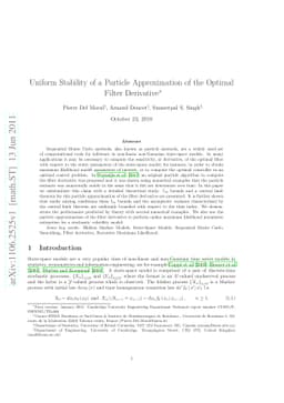 Uniform Stability of a Particle Approximation of the Optimal Filter
  Derivative