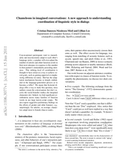 Chameleons in imagined conversations: A new approach to understanding
  coordination of linguistic style in dialogs