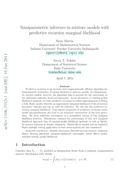 Semiparametric inference in mixture models with predictive recursion
  marginal likelihood