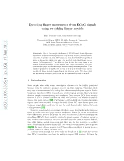 Decoding finger movements from ECoG signals using switching linear
  models
