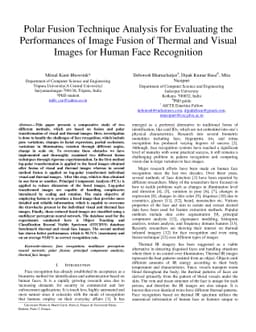 Polar Fusion Technique Analysis for Evaluating the Performances of Image
  Fusion of Thermal and Visual Images for Human Face Recognition