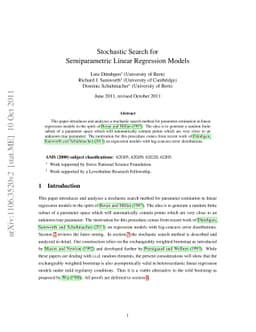 Stochastic Search for Semiparametric Linear Regression Models