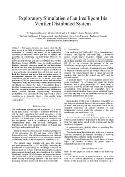 Exploratory simulation of an Intelligent Iris Verifier Distributed
  System