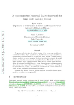 A nonparametric empirical Bayes framework for large-scale multiple
  testing