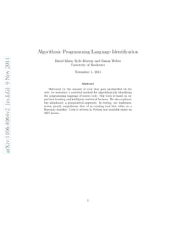 Algorithmic Programming Language Identification