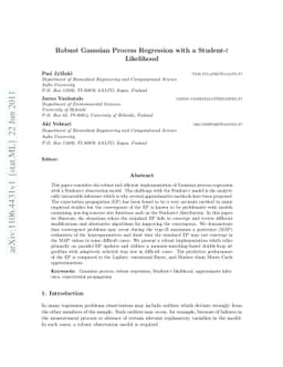 Gaussian Process Regression with a Student-t Likelihood
