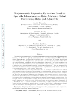 Nonparametric Regression Estimation Based on Spatially Inhomogeneous
  Data: Minimax Global Convergence Rates and Adaptivity