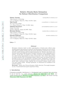 Relative Density-Ratio Estimation for Robust Distribution Comparison
