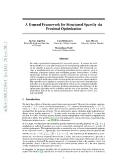 A General Framework for Structured Sparsity via Proximal Optimization