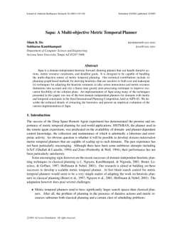 SAPA: A Multi-objective Metric Temporal Planner