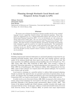 Planning Through Stochastic Local Search and Temporal Action Graphs in
  LPG