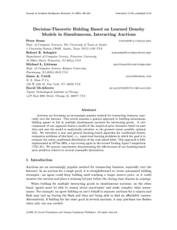 Decision-Theoretic Bidding Based on Learned Density Models in
  Simultaneous, Interacting Auctions