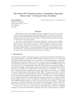 The Metric-FF Planning System: Translating "Ignoring Delete Lists" to
  Numeric State Variables