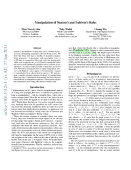 Manipulation of Nanson's and Baldwin's Rules