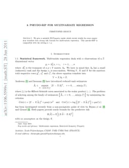 A pseudo-RIP for multivariate regression