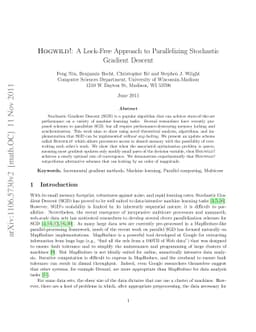 HOGWILD!: A Lock-Free Approach to Parallelizing Stochastic Gradient
  Descent