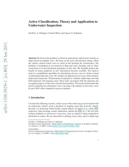 Active Classification: Theory and Application to Underwater Inspection