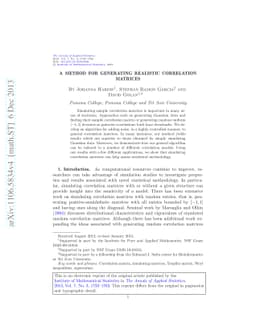 A method for generating realistic correlation matrices