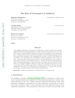The Rate of Convergence of AdaBoost