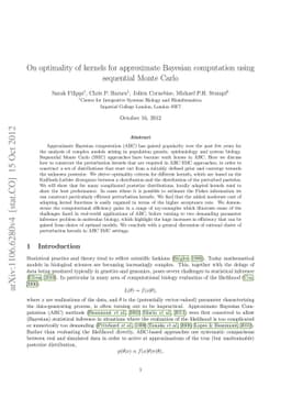 On optimality of kernels for approximate Bayesian computation using
  sequential Monte Carlo
