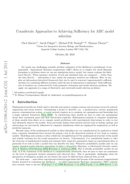 Considerate Approaches to Achieving Sufficiency for ABC model selection