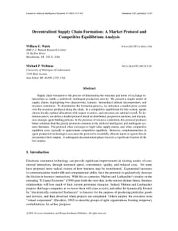 Decentralized Supply Chain Formation: A Market Protocol and Competitive
  Equilibrium Analysis