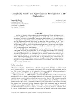 Complexity Results and Approximation Strategies for MAP Explanations
