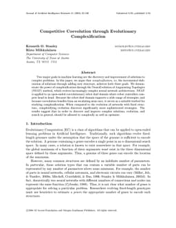 Competitive Coevolution through Evolutionary Complexification