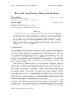 Restricted Value Iteration: Theory and Algorithms