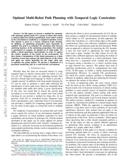 Optimal Multi-Robot Path Planning with Temporal Logic Constraints