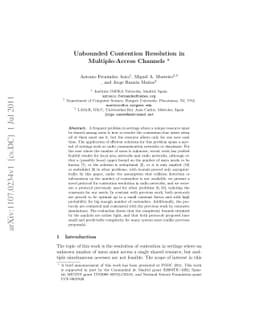 Unbounded Contention Resolution in Multiple-Access Channels