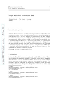 Simple Algorithm Portfolio for SAT