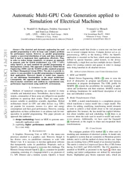 Automatic Multi-GPU Code Generation applied to Simulation of Electrical
  Machines