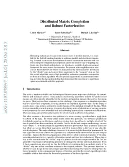 Distributed Matrix Completion and Robust Factorization