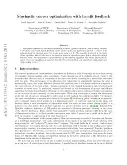Stochastic convex optimization with bandit feedback