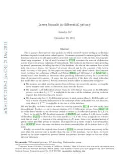 Lower bounds in differential privacy