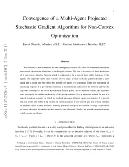 Convergence of a Multi-Agent Projected Stochastic Gradient Algorithm for
  Non-Convex Optimization