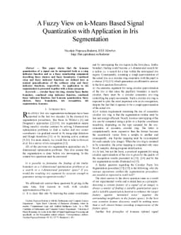 A Fuzzy View on k-Means Based Signal Quantization with Application in
  Iris Segmentation
