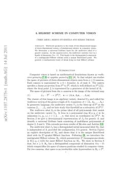 A Hilbert Scheme in Computer Vision